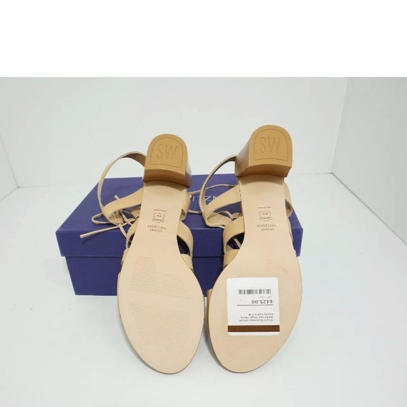 Stuart Weitzman Beige Leather High Heels Sandals - Picture 8 of 8